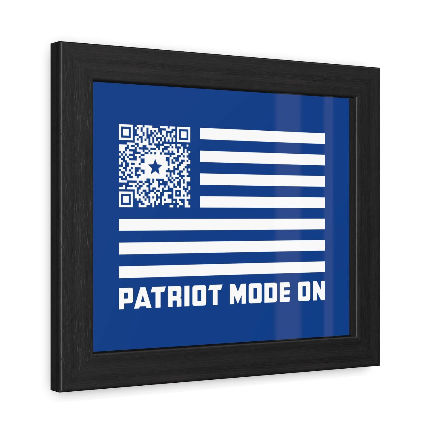 Patriot – Framed Poster – Dark Blue – Patriot Mode On - QR NATION