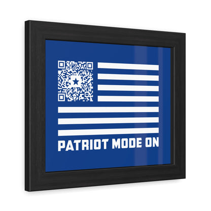 Patriot – Framed Poster – Dark Blue – Patriot Mode On - QR NATION