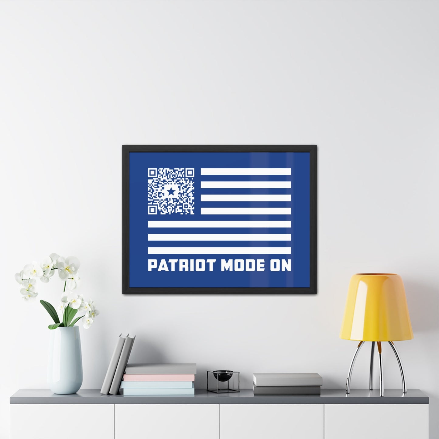 Patriot – Framed Poster – Dark Blue – Patriot Mode On - QR NATION