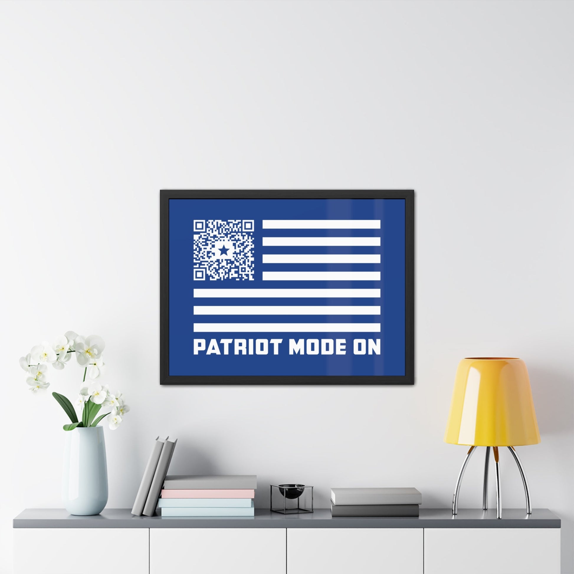 Patriot – Framed Poster – Dark Blue – Patriot Mode On - QR NATION