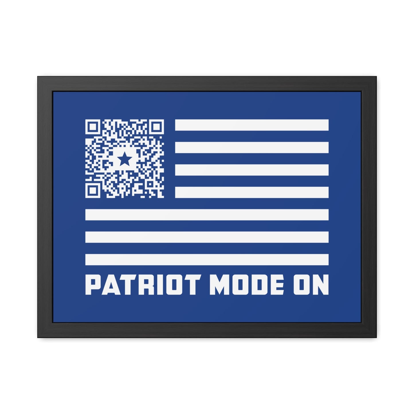 Patriot – Framed Poster – Dark Blue – Patriot Mode On - QR NATION