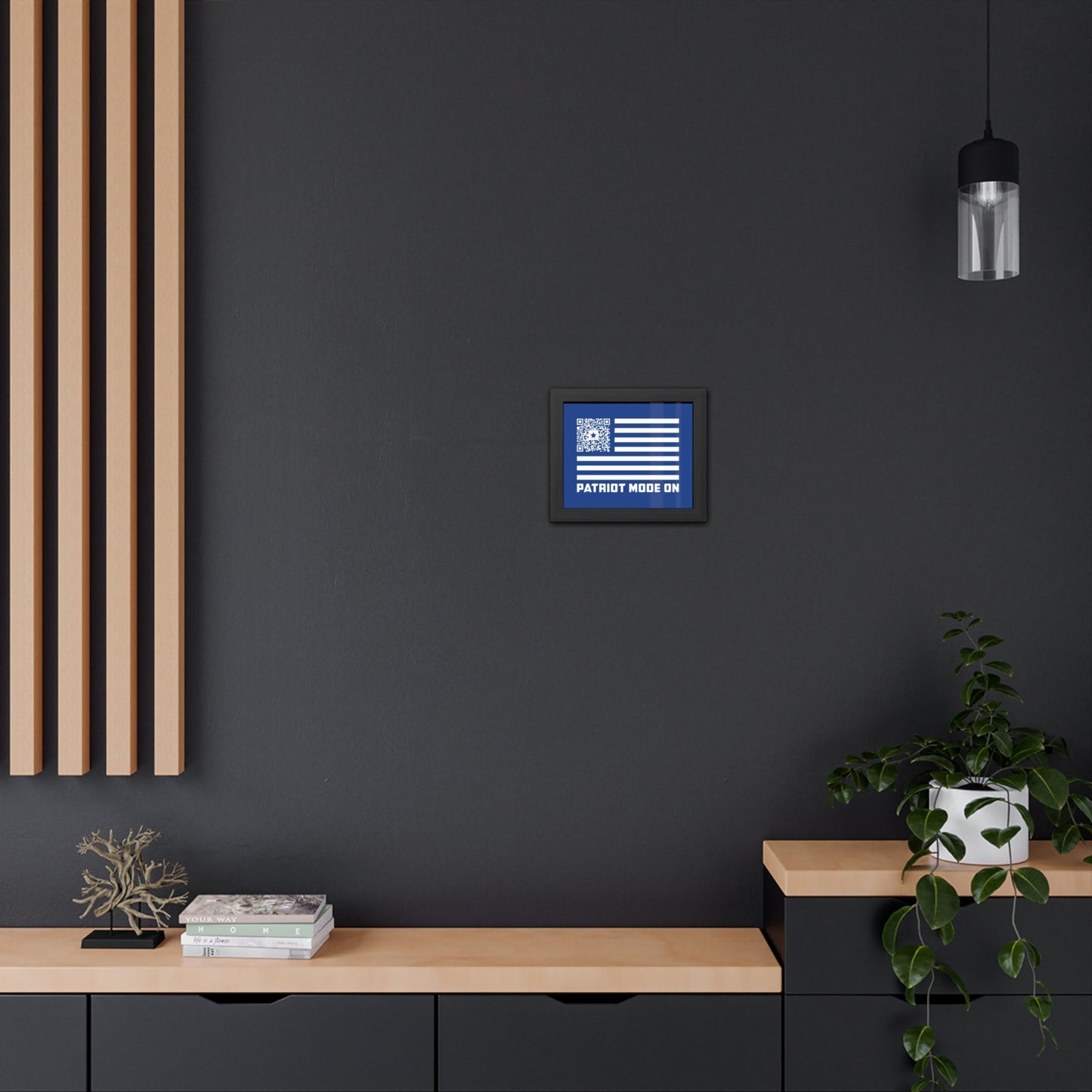 Patriot – Framed Poster – Dark Blue – Patriot Mode On - QR NATION