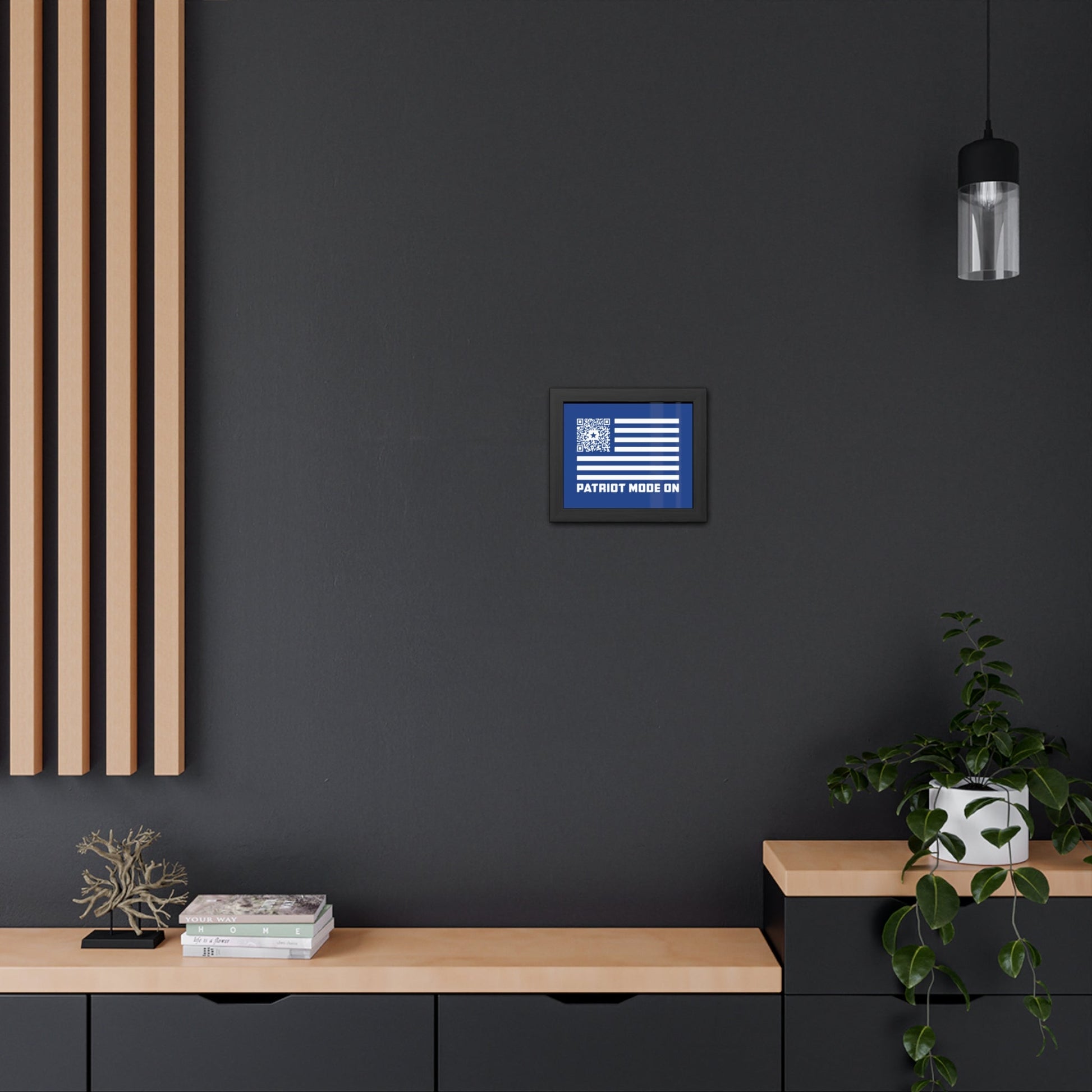 Patriot – Framed Poster – Dark Blue – Patriot Mode On - QR NATION