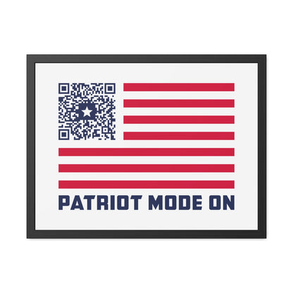Patriot – Framed Poster – White – Patriot Mode On - QR NATION