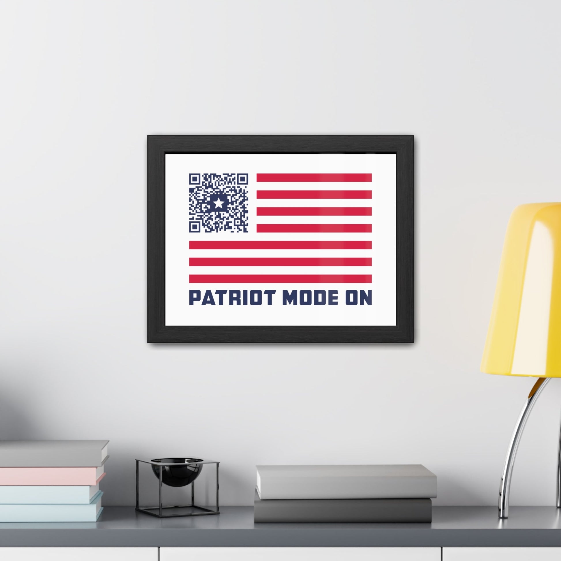 Patriot – Framed Poster – White – Patriot Mode On - QR NATION