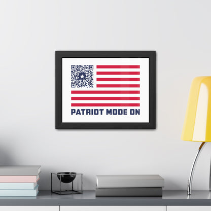 Patriot – Framed Poster – White – Patriot Mode On - QR NATION