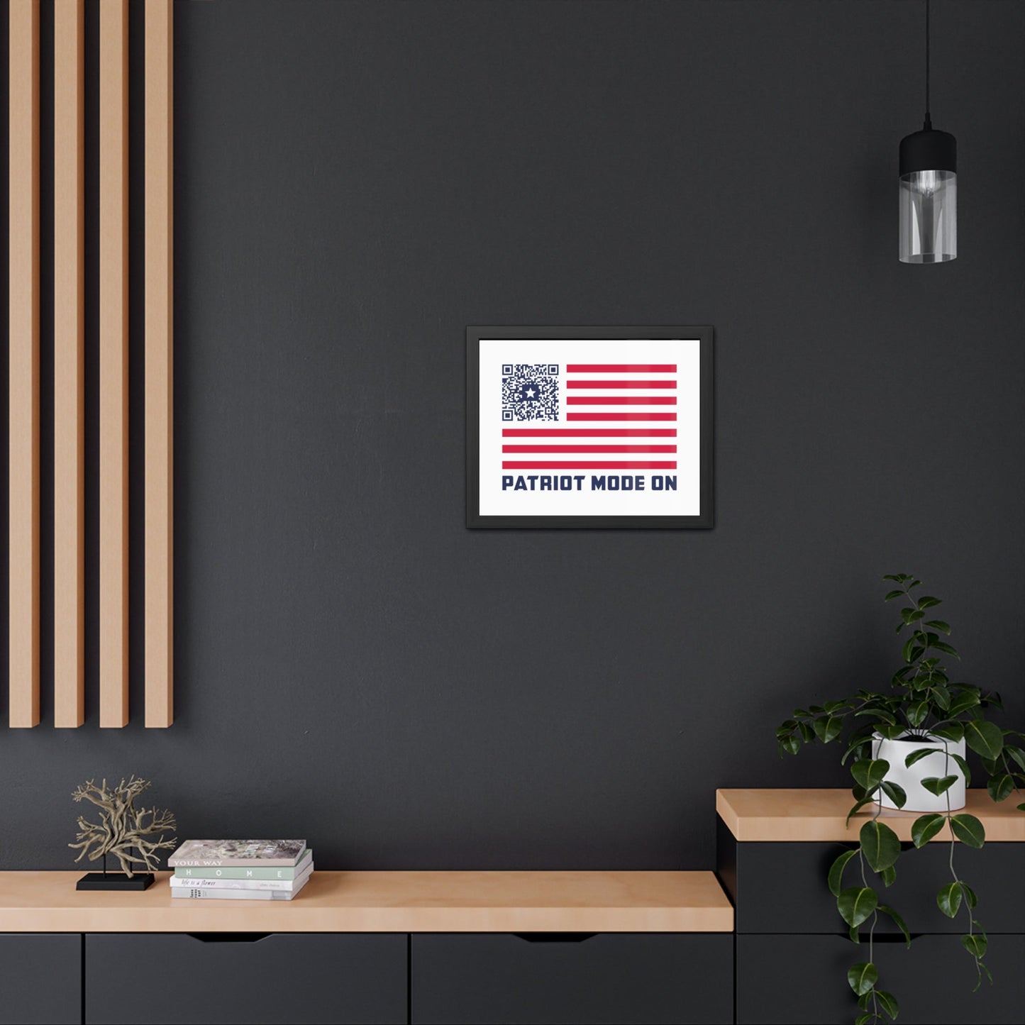 Patriot – Framed Poster – White – Patriot Mode On - QR NATION