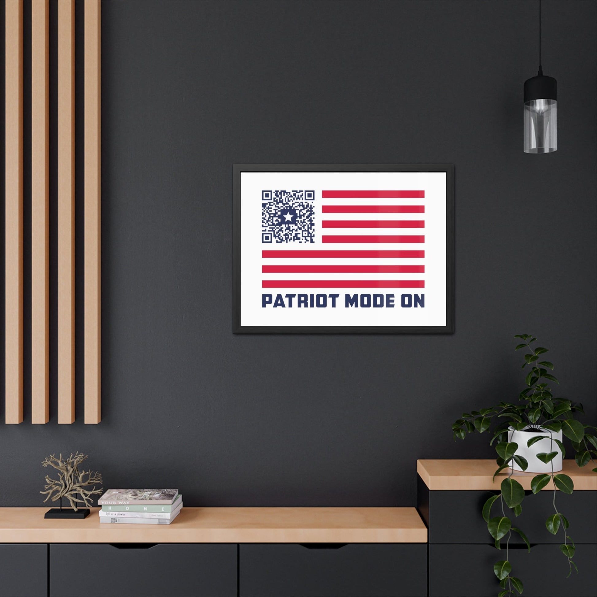 Patriot – Framed Poster – White – Patriot Mode On - QR NATION