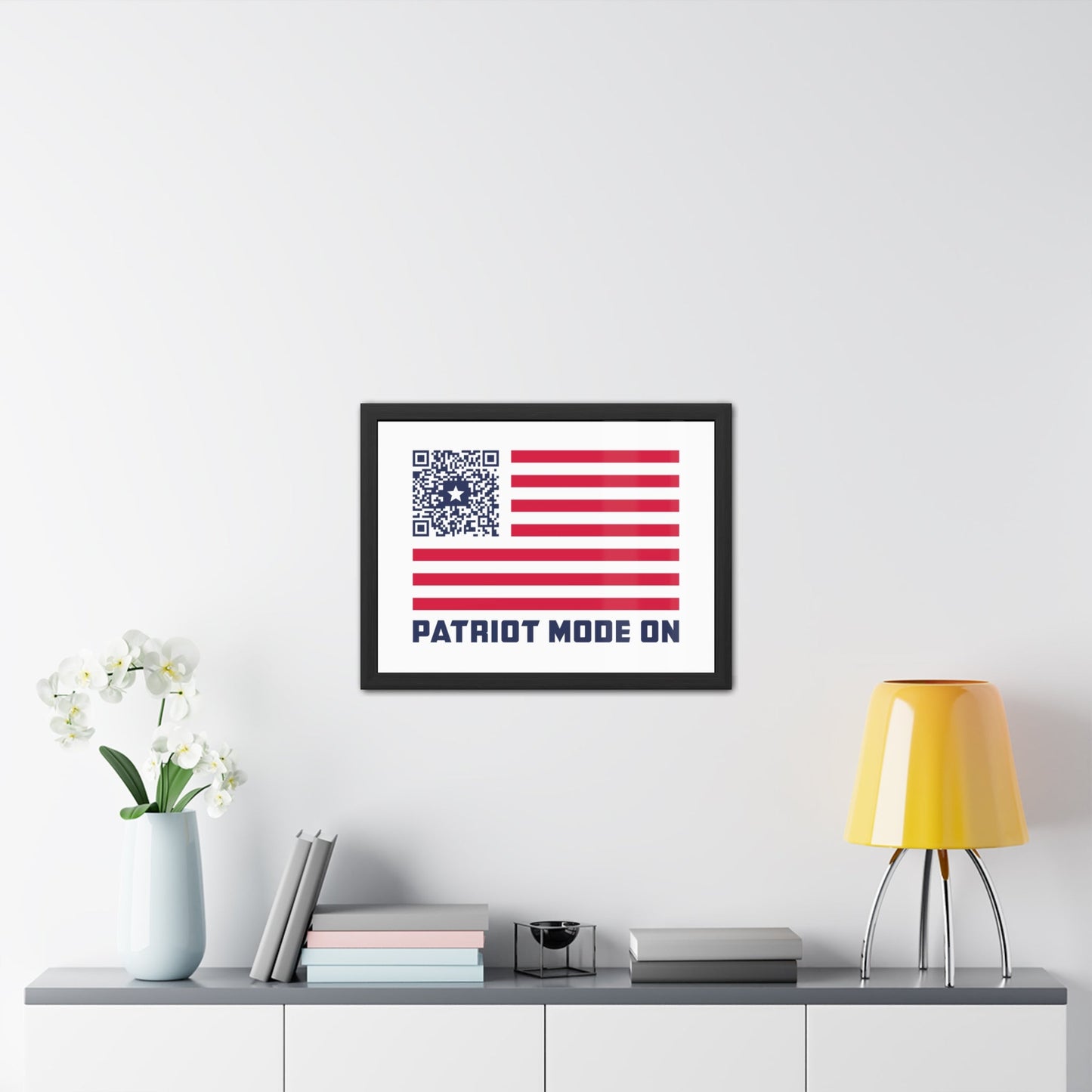 Patriot – Framed Poster – White – Patriot Mode On - QR NATION