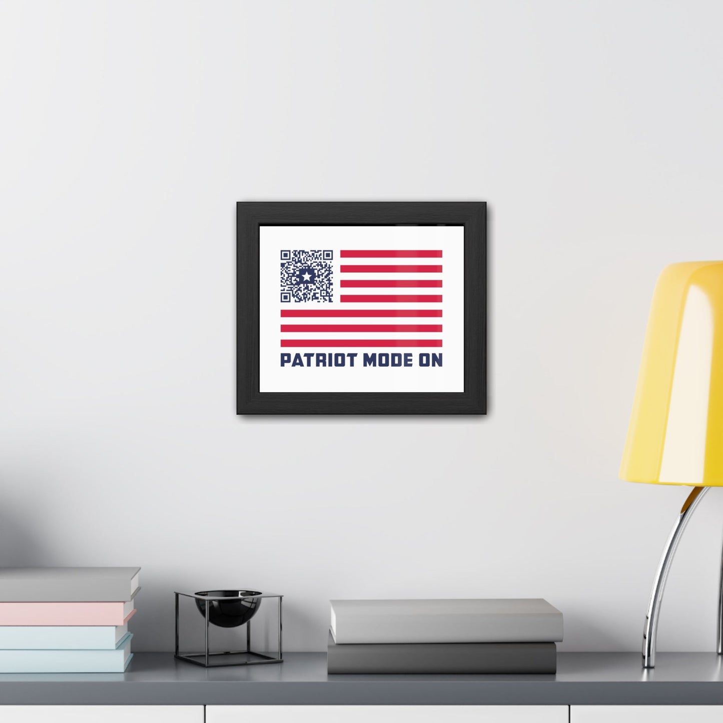 Patriot – Framed Poster – White – Patriot Mode On - QR NATION