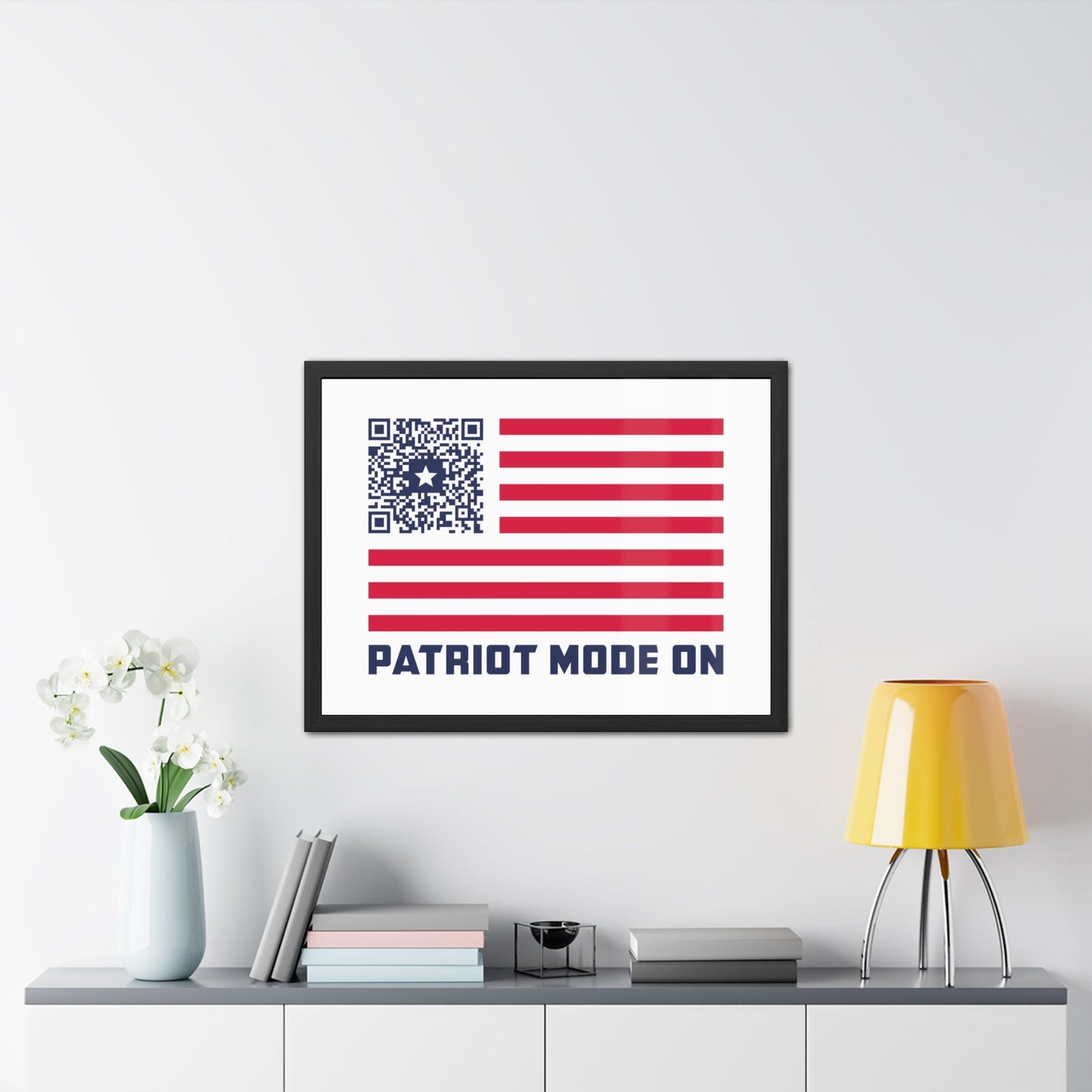 Patriot – Framed Poster – White – Patriot Mode On - QR NATION