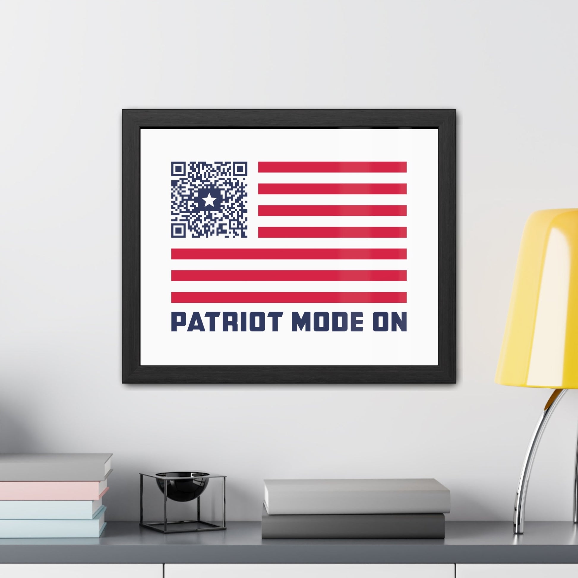 Patriot – Framed Poster – White – Patriot Mode On - QR NATION