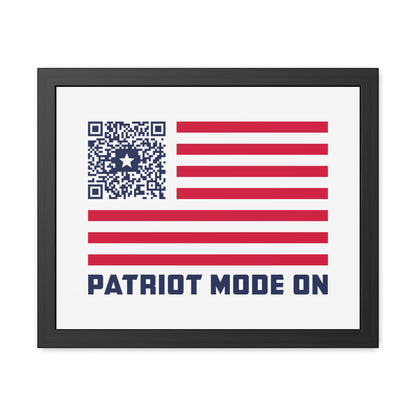 Patriot – Framed Poster – White – Patriot Mode On - QR NATION