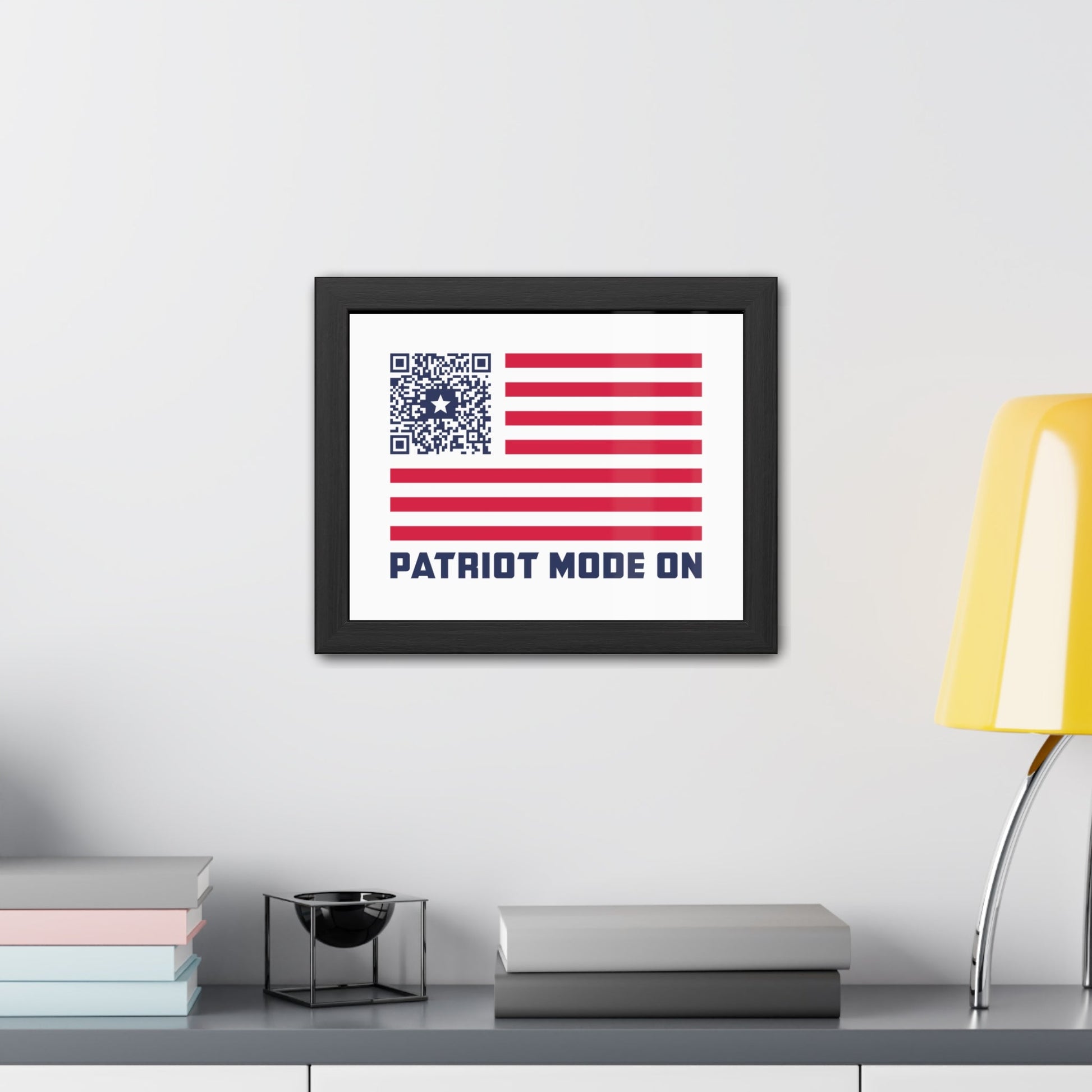 Patriot – Framed Poster – White – Patriot Mode On - QR NATION