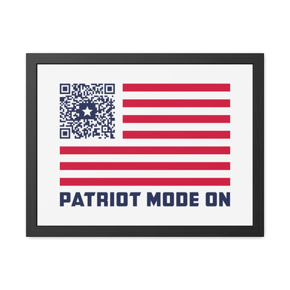 Patriot – Framed Poster – White – Patriot Mode On - QR NATION
