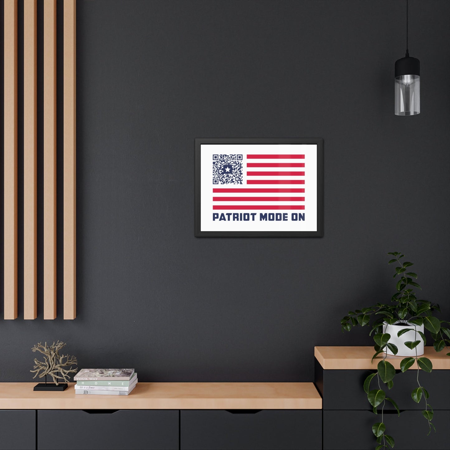 Patriot – Framed Poster – White – Patriot Mode On - QR NATION