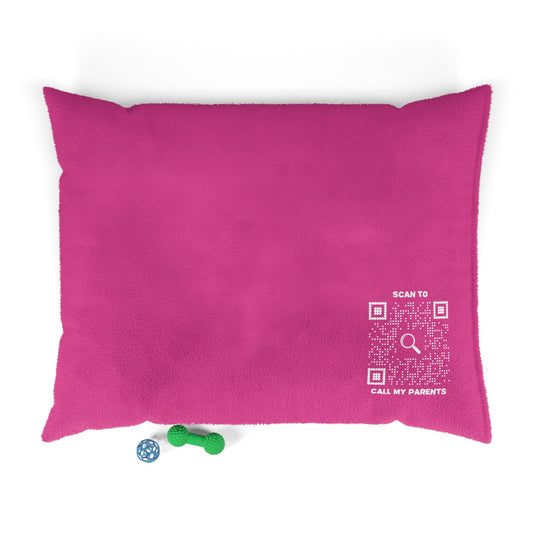 Pet Collection – Bed – Fuchsia – Scan to Call My Parents - QR NATION