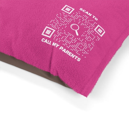 Pet Collection – Bed – Fuchsia – Scan to Call My Parents - QR NATION