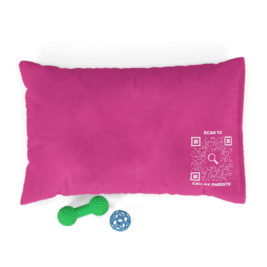 Pet Collection – Bed – Fuchsia – Scan to Call My Parents - QR NATION