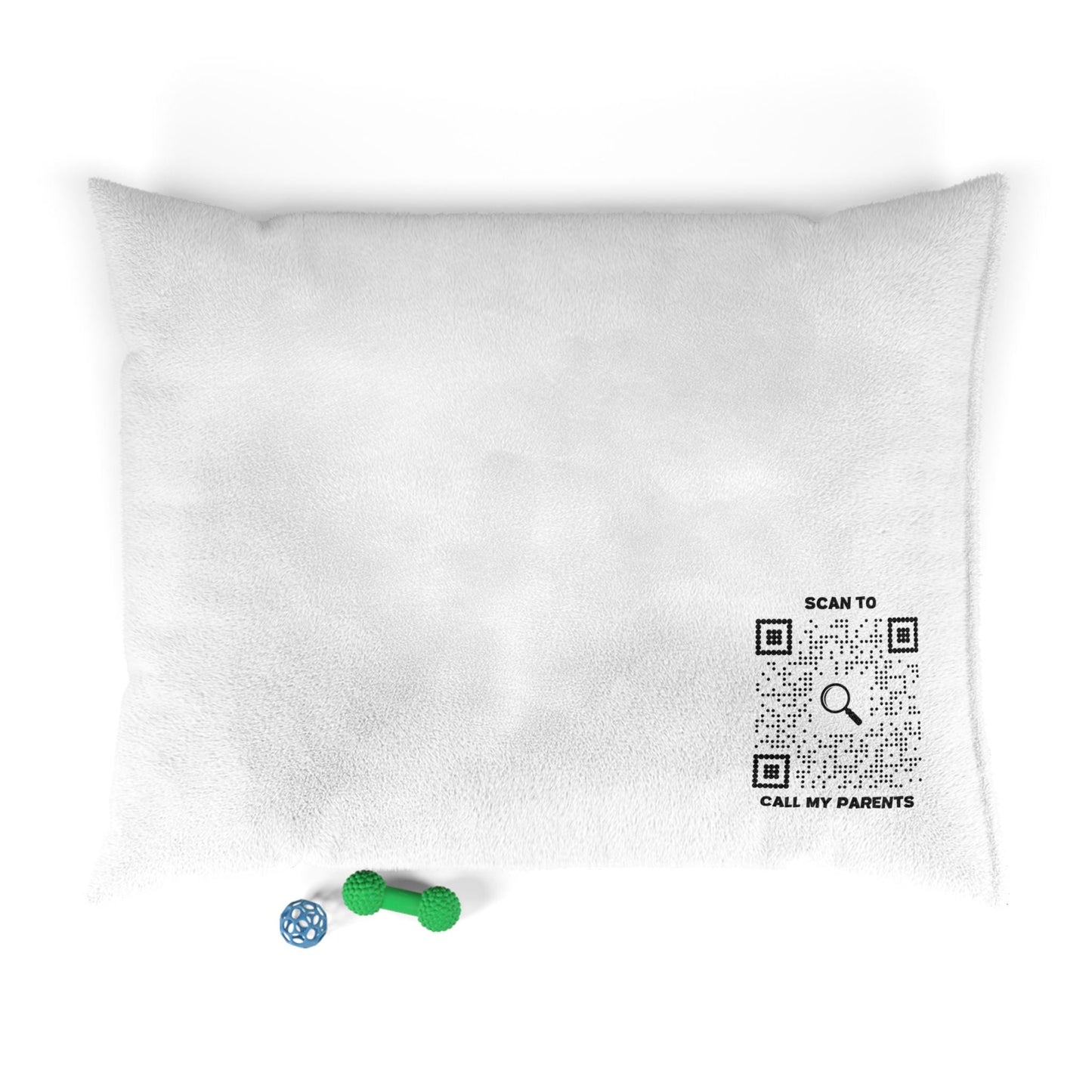 Pet Collection – Bed – White – Scan to Call My Parents - QR NATION