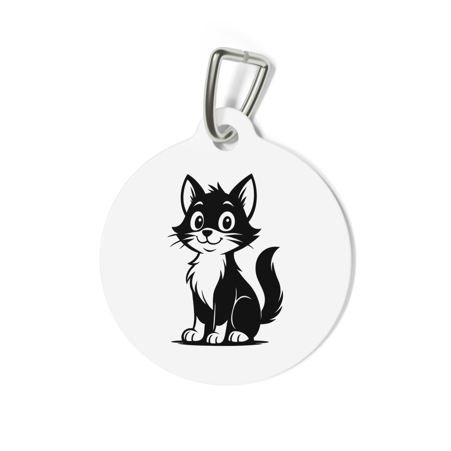 Pet Collection – Cat Tag – White – Scan Me If I'm Lost - QR NATION