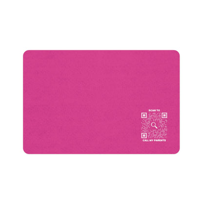Pet Collection – Food Mat – Fuchsia – Scan to Call My Parents - QR NATION