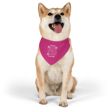Pet Collection – Pet Bandana Collar – Fuchsia – Scan Me If I'm Lost - QR NATION
