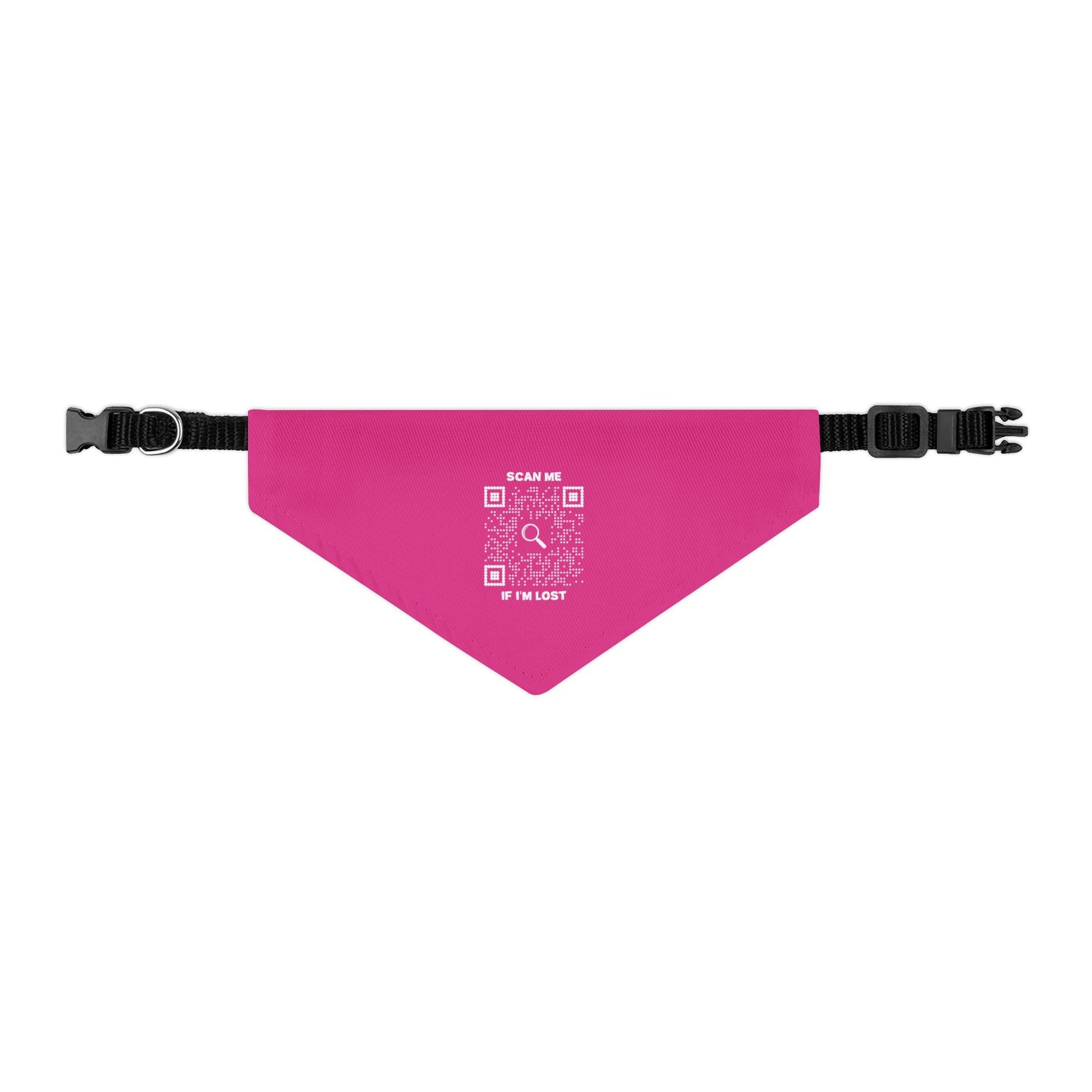 Pet Collection – Pet Bandana Collar – Fuchsia – Scan Me If I'm Lost - QR NATION