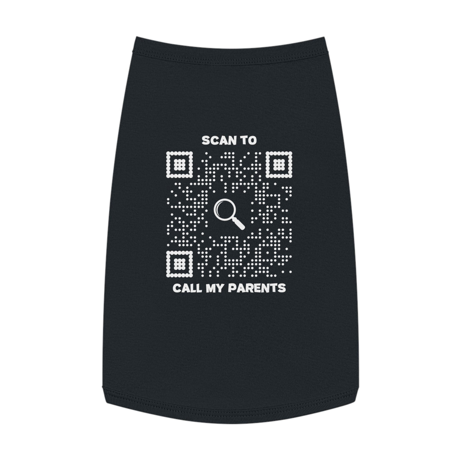 Pet Collection – Tank Top – Black – Scan to Call My Parents - QR NATION