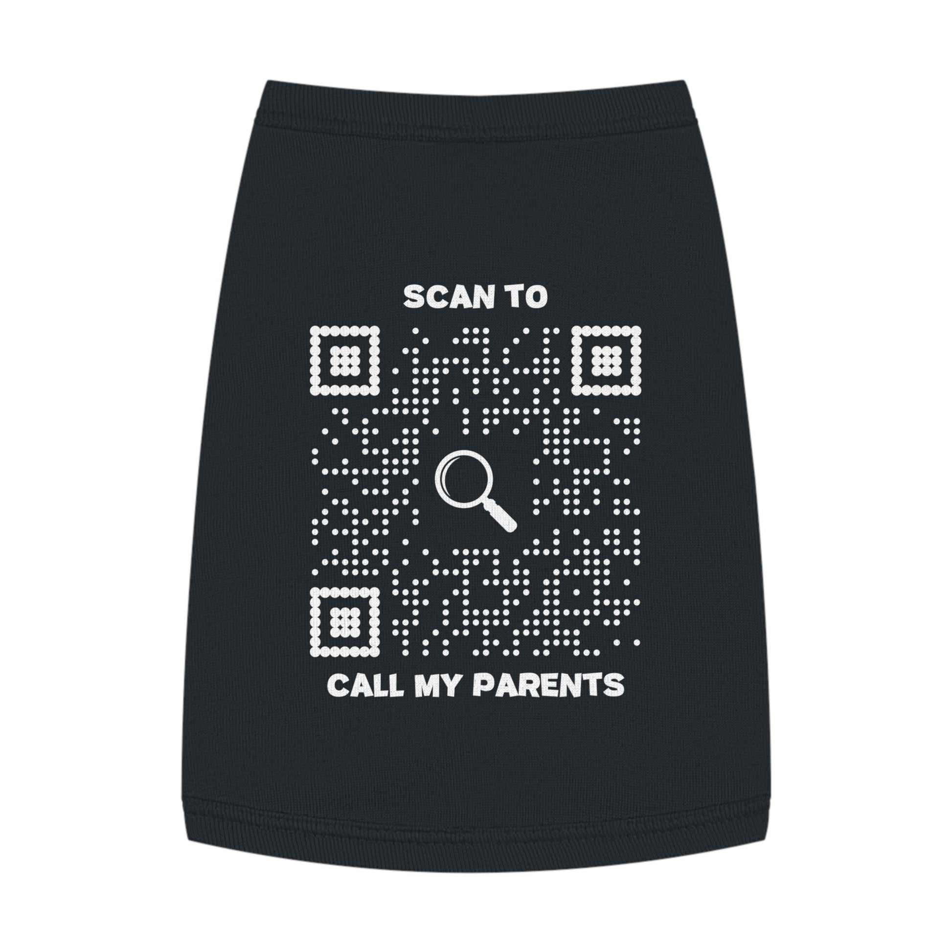 Pet Collection – Tank Top – Black – Scan to Call My Parents - QR NATION