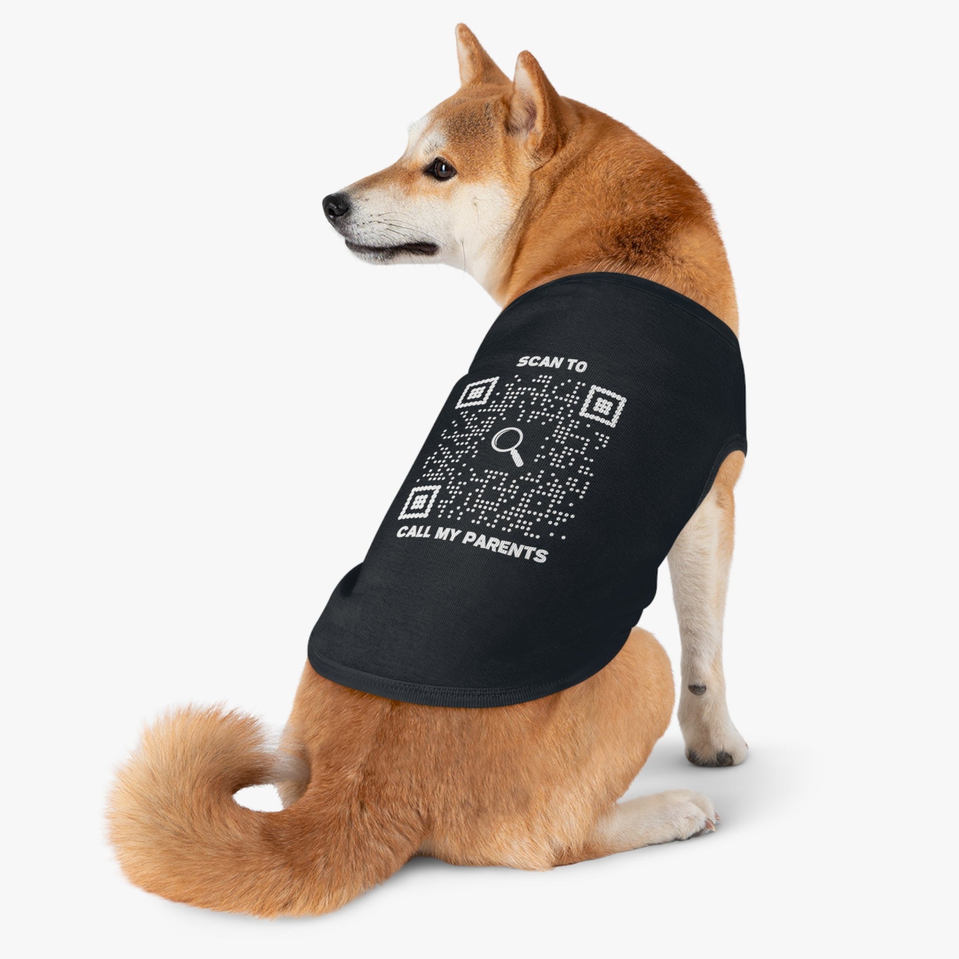 Pet Collection – Tank Top – Black – Scan to Call My Parents - QR NATION