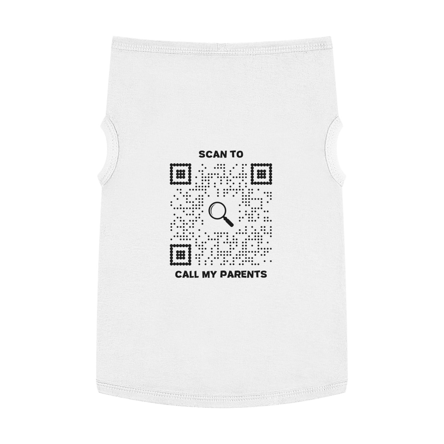 Pet Collection – Tank Top – White – Scan to Call My Parents - QR NATION