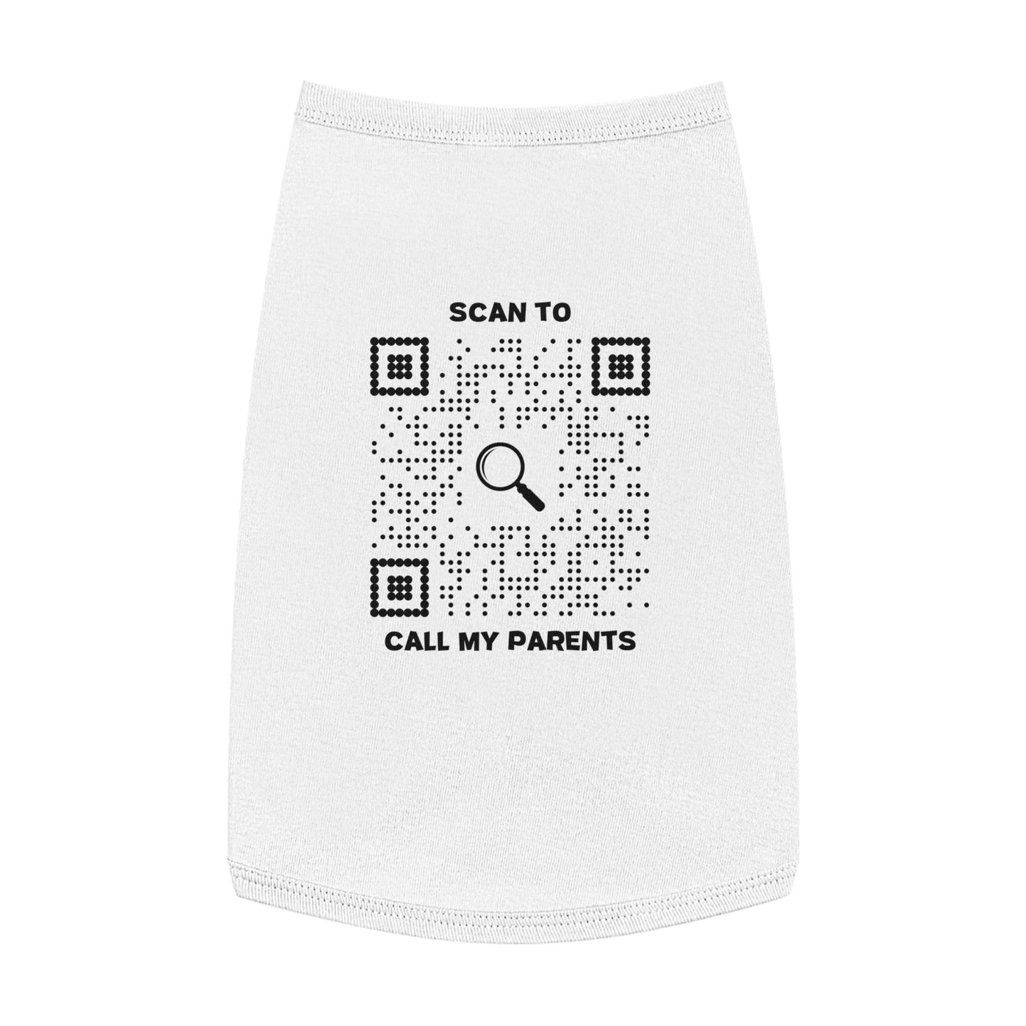 Pet Collection – Tank Top – White – Scan to Call My Parents - QR NATION