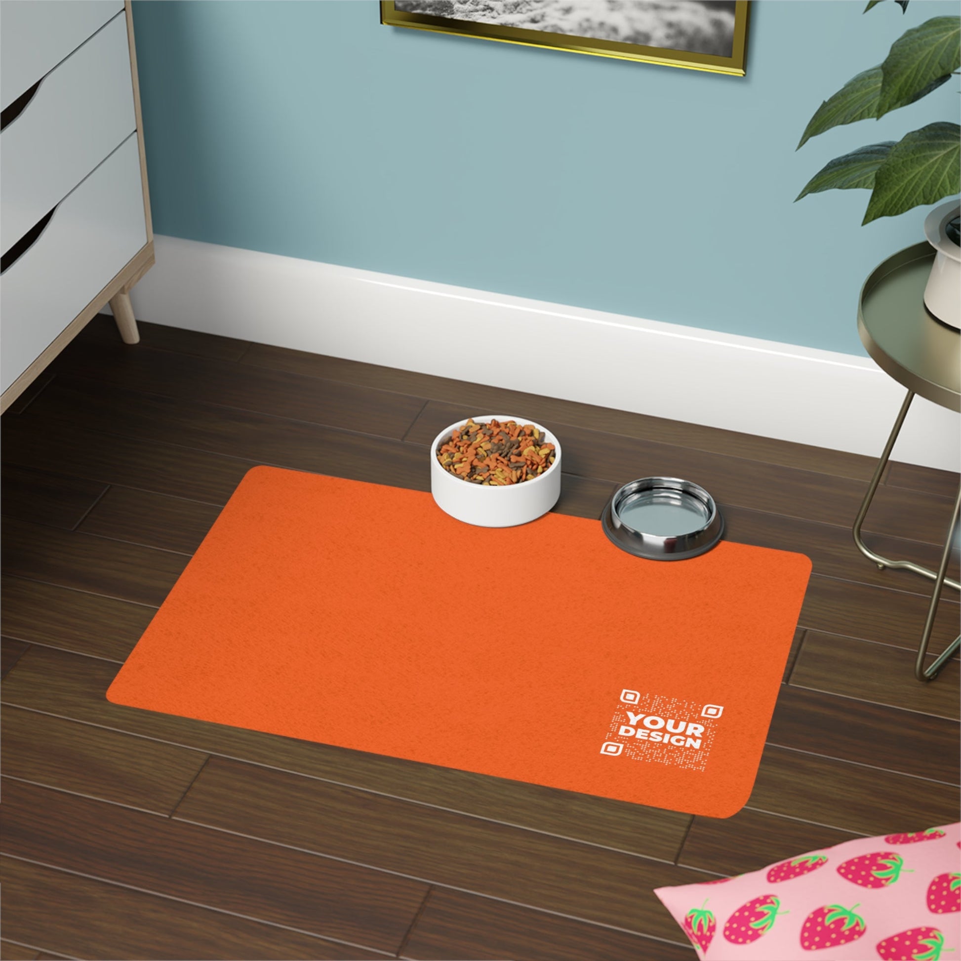 Pet Food Mat – Orange - QR NATION