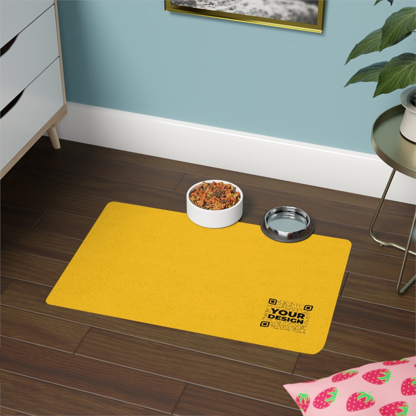 Pet Food Mat – Yellow - QR NATION