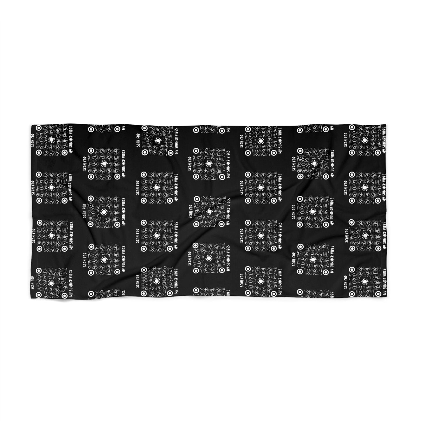 Summer – Beach Towel – Black – Scan for My Summer Vibes - QR NATION