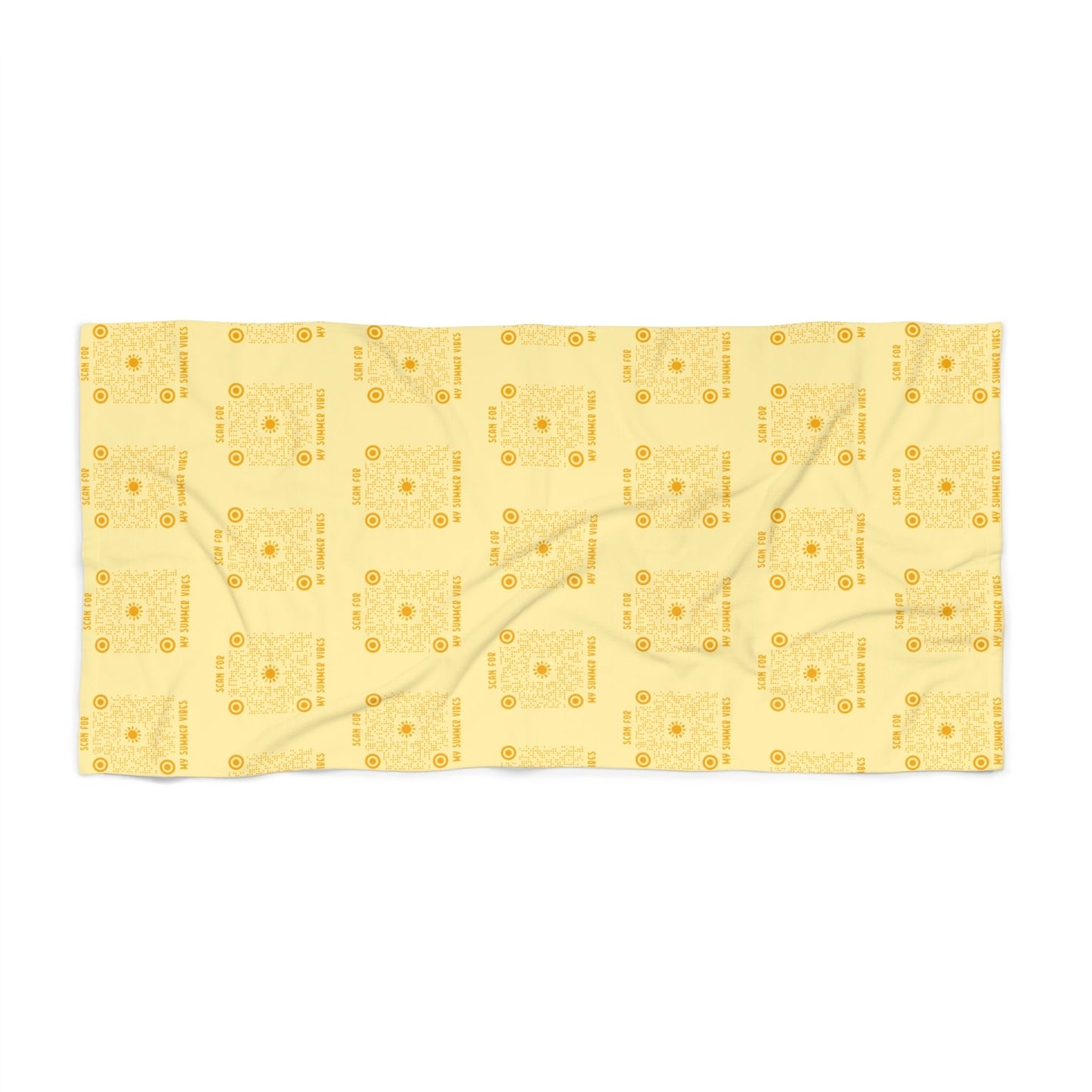 Summer – Beach Towel – Yellow – Scan for My Summer Vibes - QR NATION