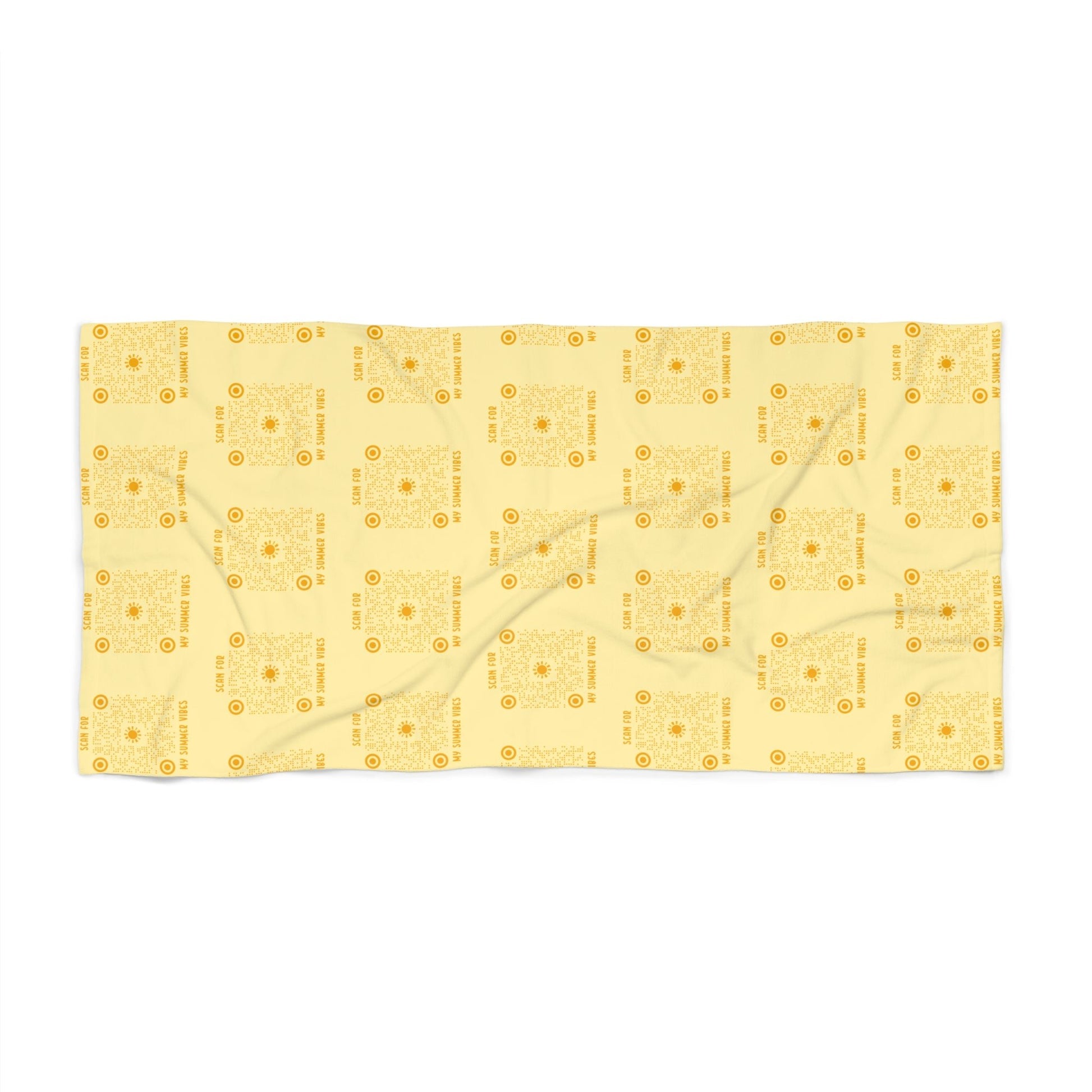 Summer – Beach Towel – Yellow – Scan for My Summer Vibes - QR NATION