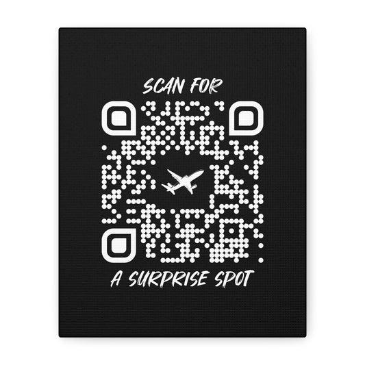 Travel – Canvas – Black – Scan for a Surprise Spot - QR NATION