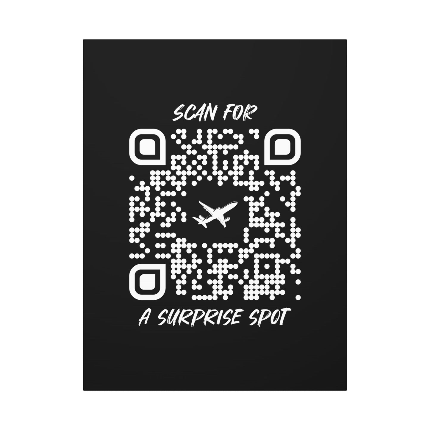 Travel – Canvas – Black – Scan for a Surprise Spot - QR NATION