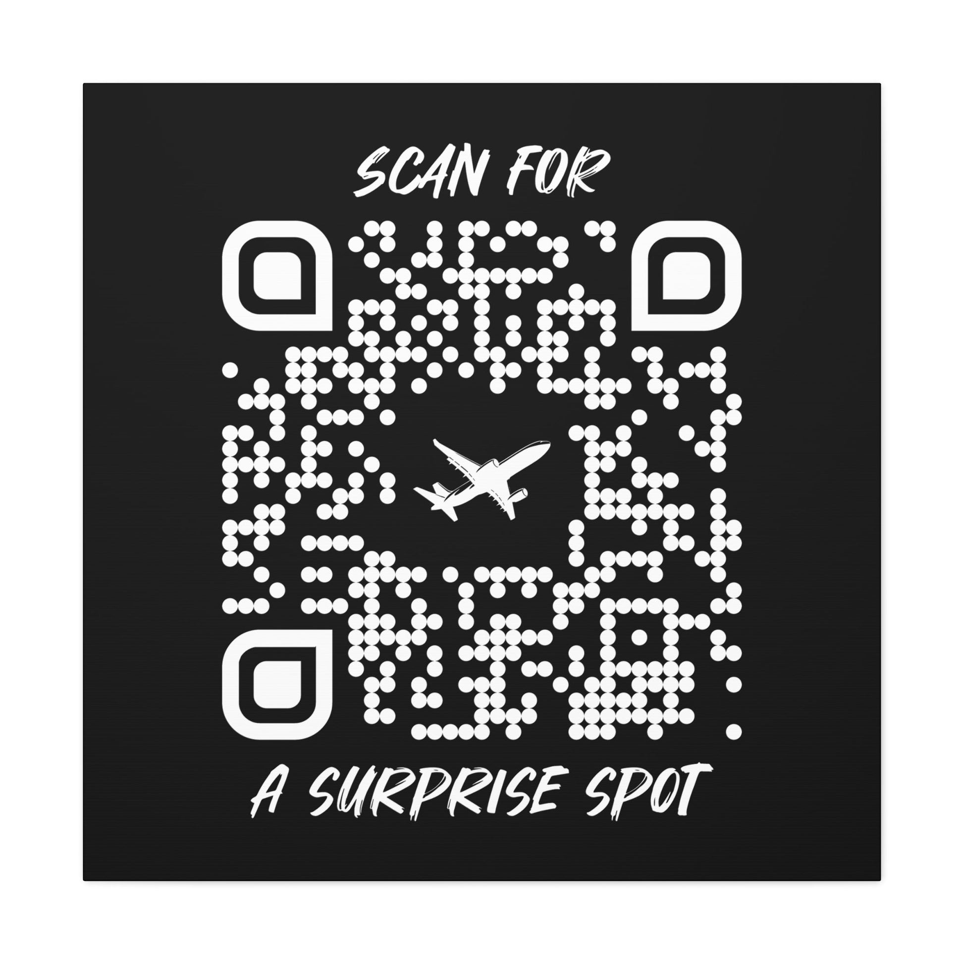 Travel – Canvas – Black – Scan for a Surprise Spot - QR NATION