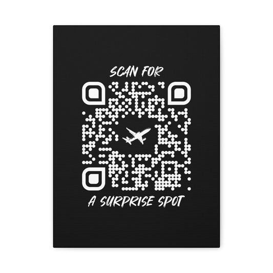 Travel – Canvas – Black – Scan for a Surprise Spot - QR NATION