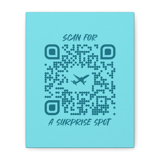 Travel – Canvas – Blue – Scan for a Surprise Spot - QR NATION