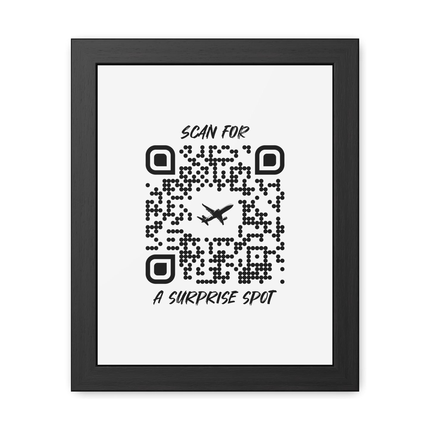 Travel – Framed Poster – White – Scan for a Surprise Spot - QR NATION