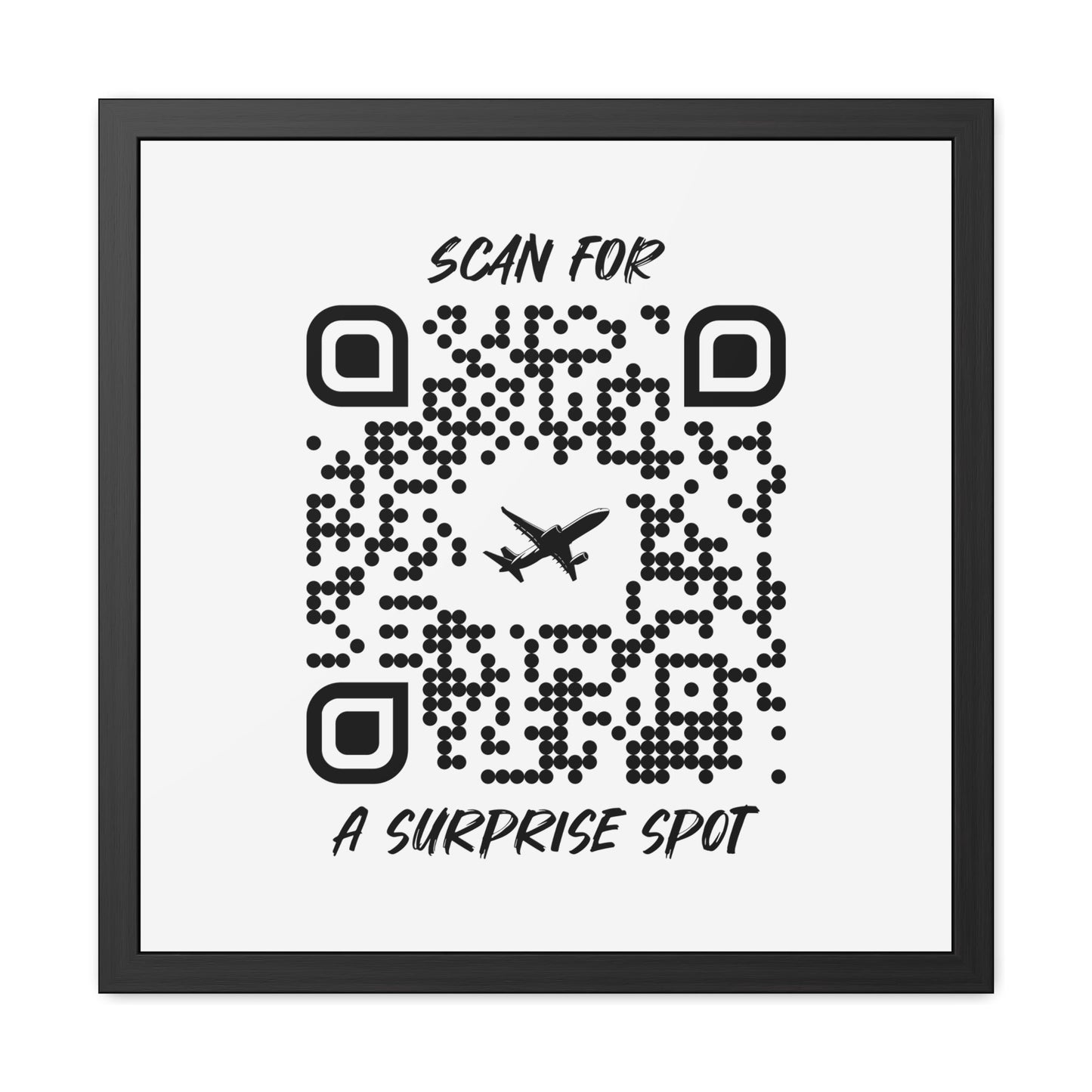 Travel – Framed Poster – White – Scan for a Surprise Spot - QR NATION