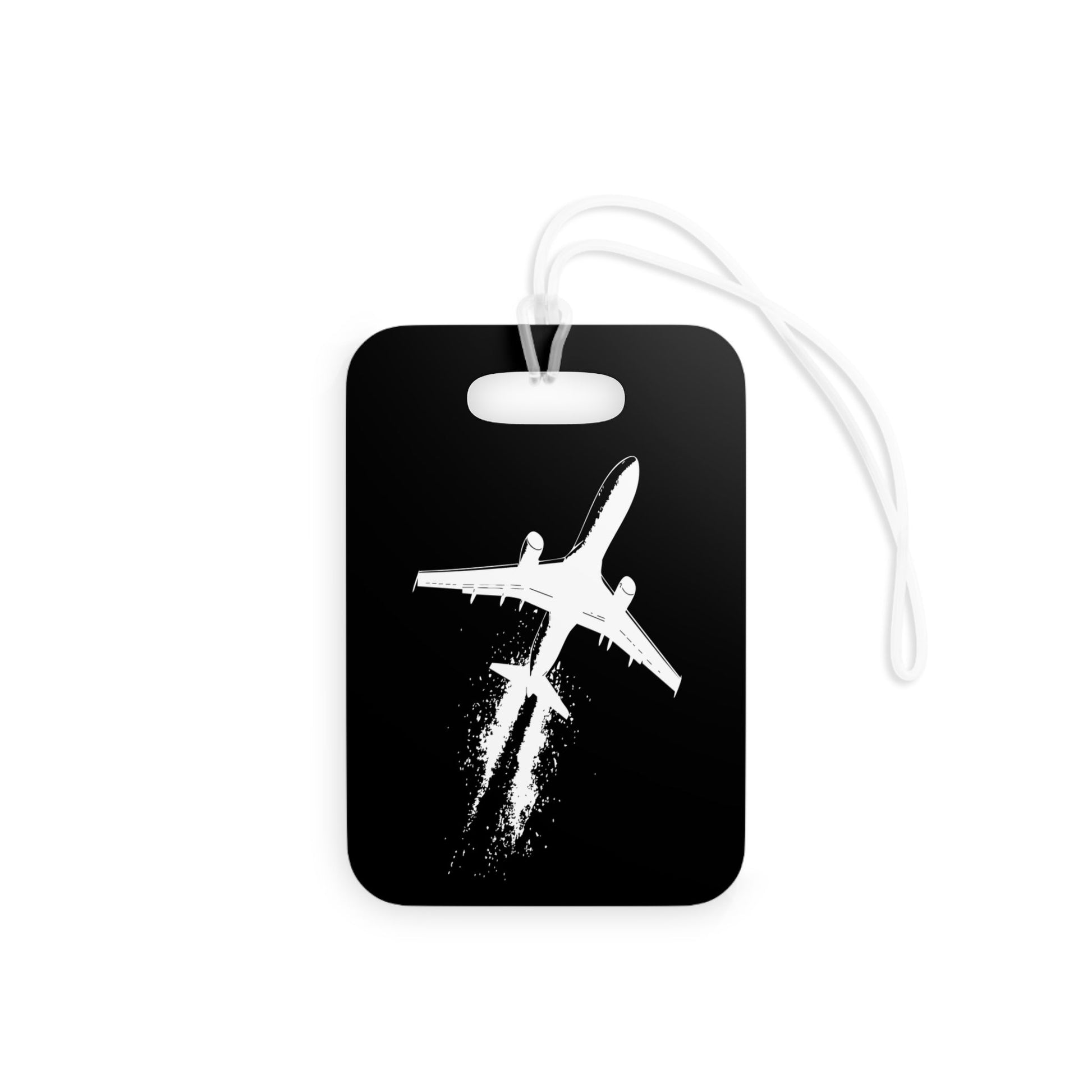Travel – Luggage Tag – Black – Plane Design – Scan Me If I'm Lost - QR NATION