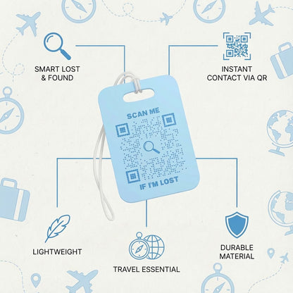 Travel – Luggage Tag – Green – Beach Design – Scan Me If I'm Lost - QR NATION