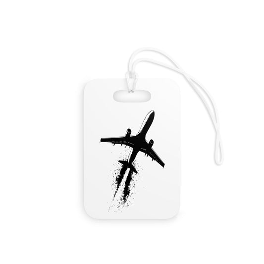 Travel – Luggage Tag – White – Plane Design – Scan Me If I'm Lost - QR NATION