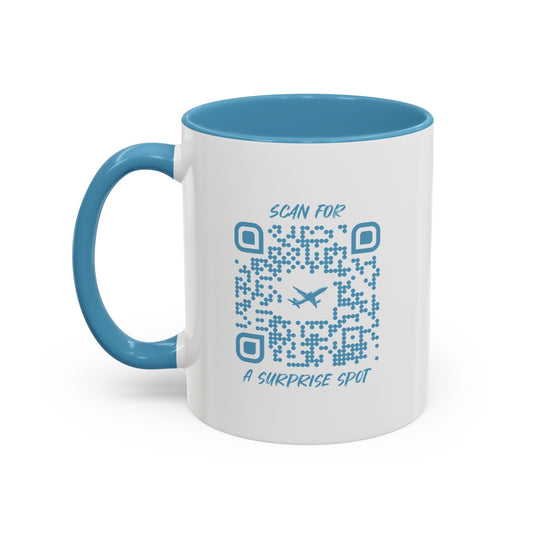 Travel – Mug – Blue – Scan for a Surprise Spot - QR NATION