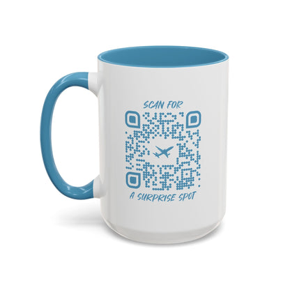 Travel – Mug – Blue – Scan for a Surprise Spot - QR NATION